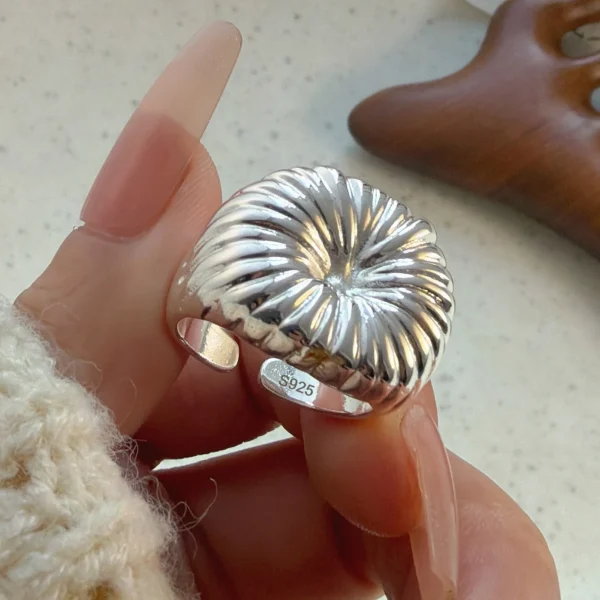 925 Sterling Silver Rings for Women Couple Minimalist Handmade Simple Sparckling Flower Ring Fine Jewelry Gift Prevent Allergy - Image 4