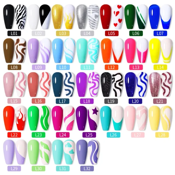 LILYCUTE Liner Gel French Nail Gel Polish UV LED Painting Gel Nail Art Design Gorgeous Glitter Color DIY Drawing Gel Varnishes - Image 2