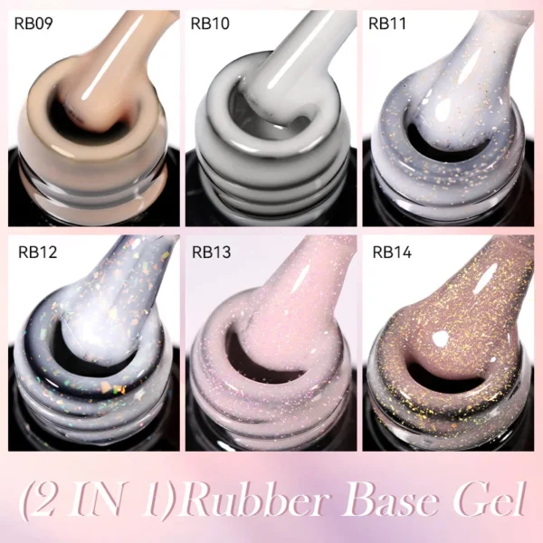 LILYCUTE 7ml Crystal Rubber Base Gel Nail Polish Natural Color Foil Effect Semi Permanent UV Gel Soak Off Self Leveling Nail Gel - Image 5
