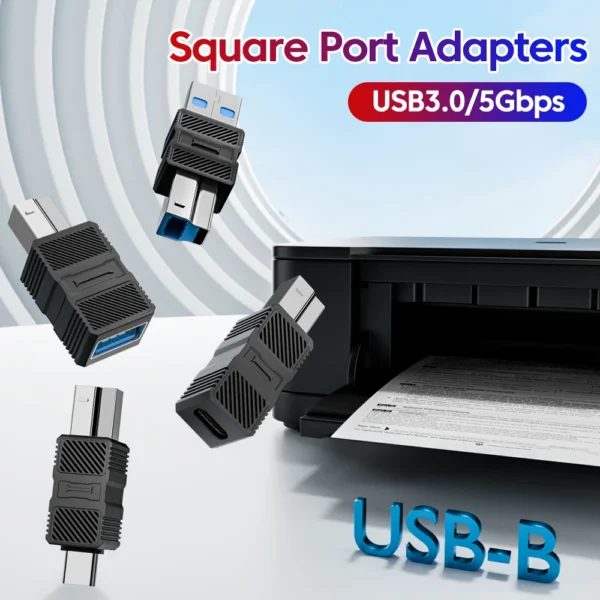 USB-B 3.0 Printer Adapter Type-C to B Port Converter for Connecting Hard Drive Box And Copier Transmission - Image 2
