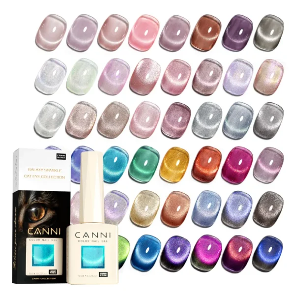 CANNI HEMA TPO FREE Gel Nail Polish Galaxy Cat Eye Gel Magnet Glitter Diamond Sparkle Gorgeous Color Soak Off UV LED Gel Lacquer - Image 2