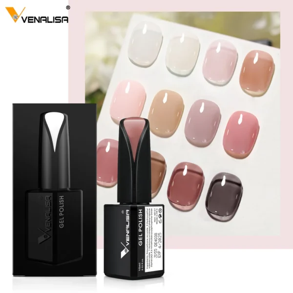 Venalisa 15ml Nail Gel Polish Semi Permanent Jelly Color Enamel Primer Base Coat Top Coat UV Gel Nail Varnish Soak Off Manicure - Image 4