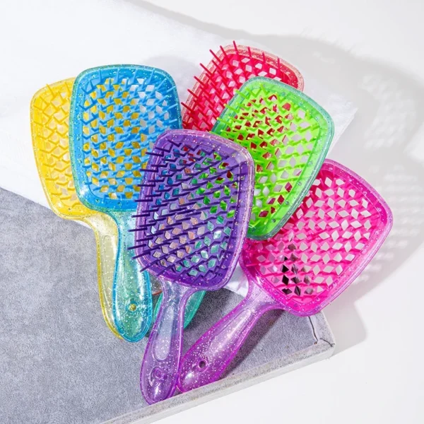 1pcs Tangled Hair Comb Detangling Hair Brush Massage Combs Hollow Out Wet Curly Hair Brushes Home Salon DIY Combs Hairdressing - Image 4