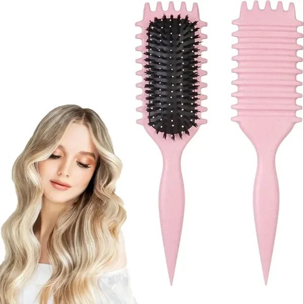 5-Piece Detangling & Styling Set: Curl Candy Bursh Curved Rat Tail Comb Edge Control Brush - Perfect for Salon-Quality Results - Image 3
