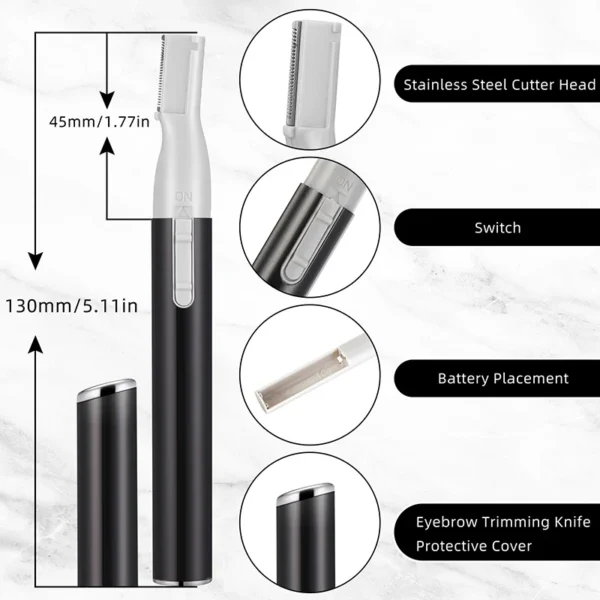 Electric Eyebrow Trimmer Mini Shaver Hair Remover Facial Shaver Hair Remover Facial And Neck Blur Lips Body Arms And Legs - Image 2