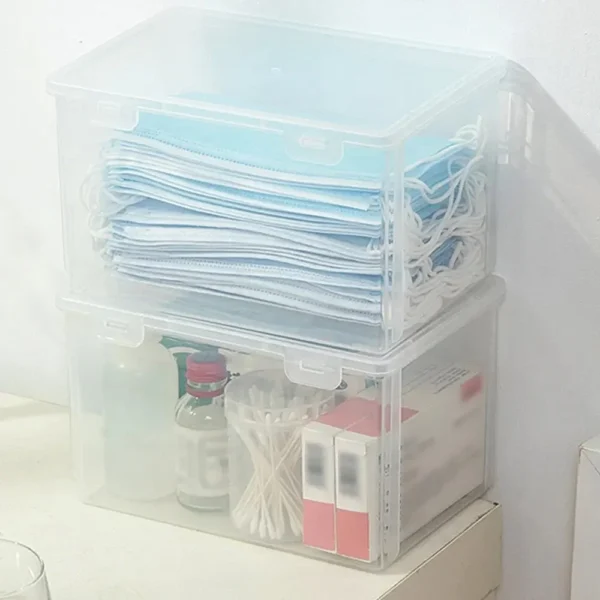 2PCS Transparent Large Capacity Mask Storage Box Household Mask Nose Medicine Storeage Compartment - Image 2