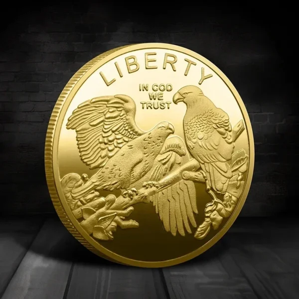 Souvenir Coin American Eagle of Liberty Commemorative Coin Double Eagle Lucky Gold Silver Coin Commemorative Medal - Image 6