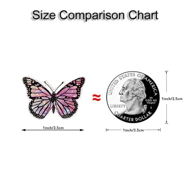 500Pcs/Roll Vivid Butterfly Flowers Stickers 2.5cm/1.0inch Diy Decals Decor Use to Adorn Gifts Notebook Kettle Phone Seal Labels - Image 5