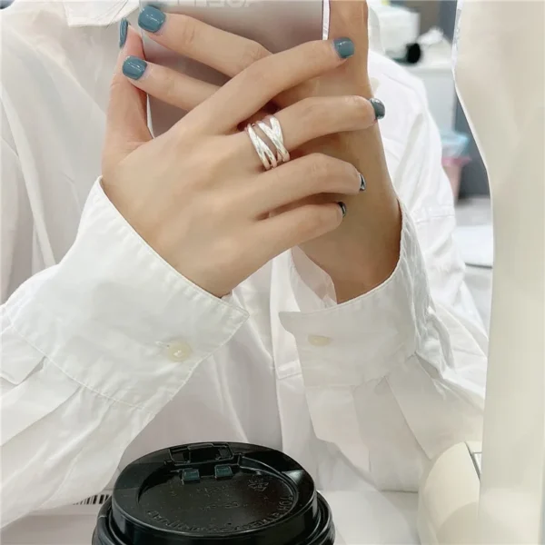 925 Sterling Silver Rings for Women Men Couple Minimalist Handmade Simple Interware Ring Party Jewelry Gift Prevent Allergy - Image 4