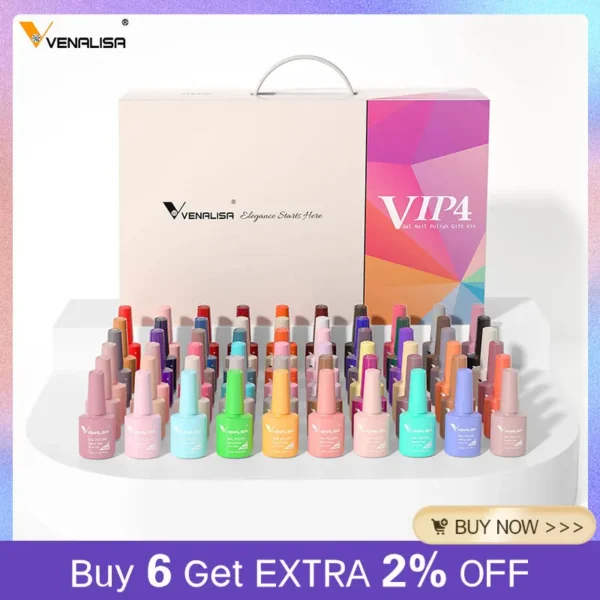 New Fashion Color Venalisa Gel Polish Kit VIP4 HEMA TPO FREE Enamel Vernish For Nail Art Design Whole Set Nail Gel Learner Kit - Image 1