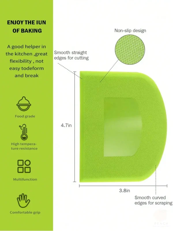 2pcs Dough Scraper Bowl Food-safe Plastic Dough Cutter Flexible Bench Multipurpose Food Scrappers for Bread Dough - Image 3