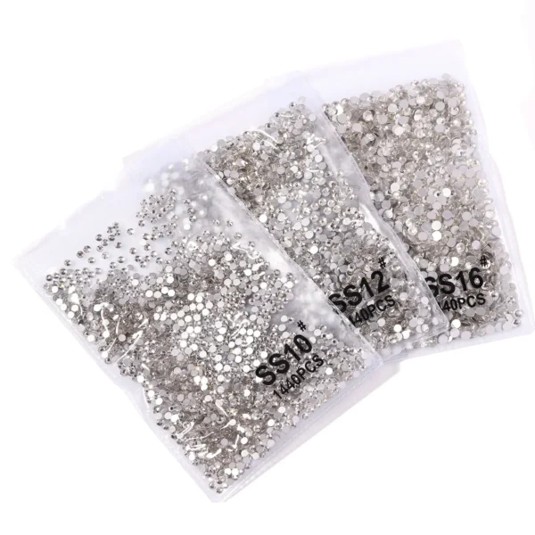 144/288 /1440pcs SS3-SS50 Crystal AB Clear Nail Rhinestones Non Hotfix Flat Back Stones DIY Strass Nail Art Decor Accessories - Image 6