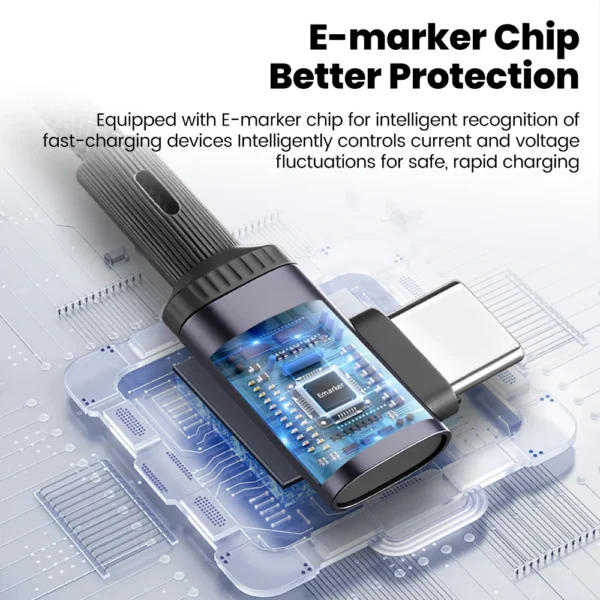 100W Super Fast Charging USB C to USB C Elbow Data Cable Mobile Phone Game Type C Cable For Iphone 17 16 Samsung Laptop Tablet - Image 3