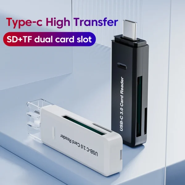 kf-S2ee86b65979343f182ddf3128c0d48afY 3 in 1 Multifunction TYPE-C Card Reader External Storage Black Stretch for Memory Stick USB 3.0 Mini SD TF Card Reader - Image 1