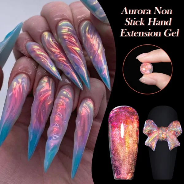 LILYCUTE 7ml Aurora Non Stick Hand Solid Extension Nail Gel Polish Glitter Effect For Carving Flower 3D Shaping Acrylic Hard Gel - Image 4