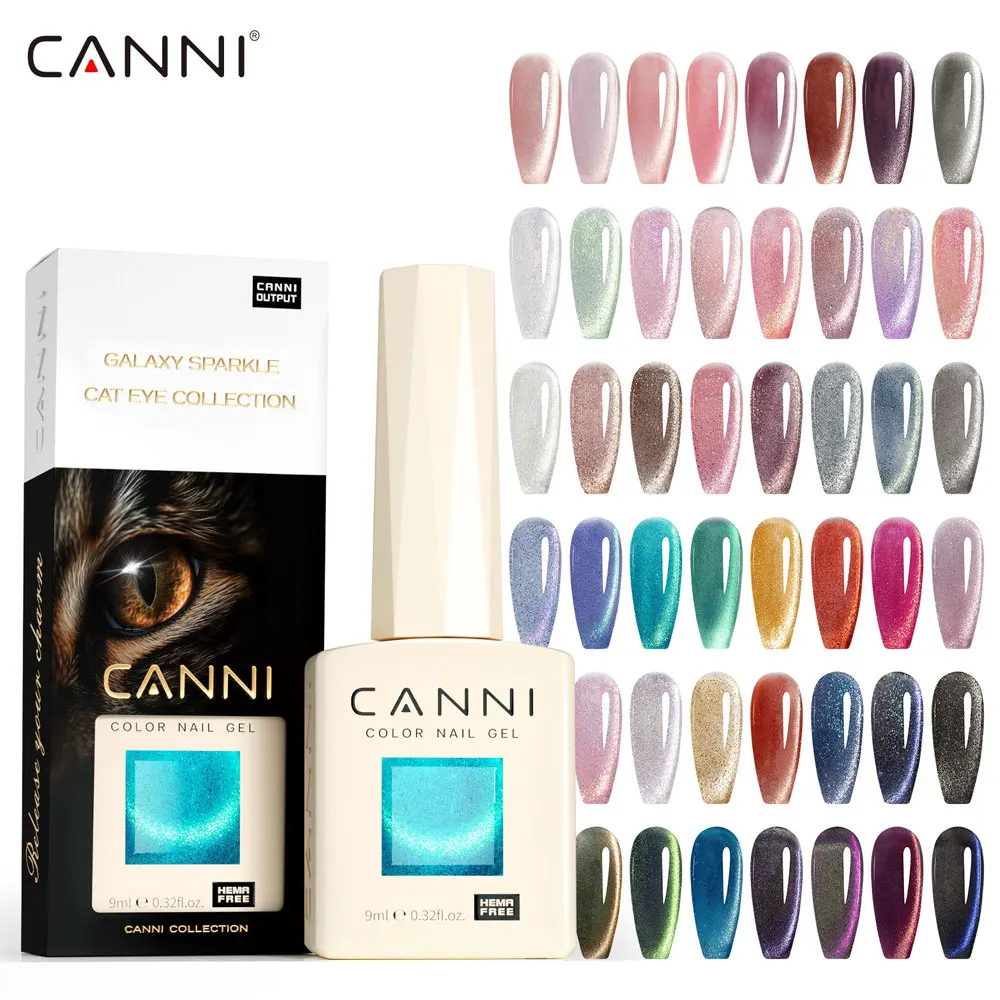 kf-S2f19492cda69463b8dda98fafc6833e3w CANNI HEMA TPO FREE Gel Nail Polish Galaxy Cat Eye Gel Magnet Glitter Diamond Sparkle Gorgeous Color Soak Off UV LED Gel Lacquer - Image 1