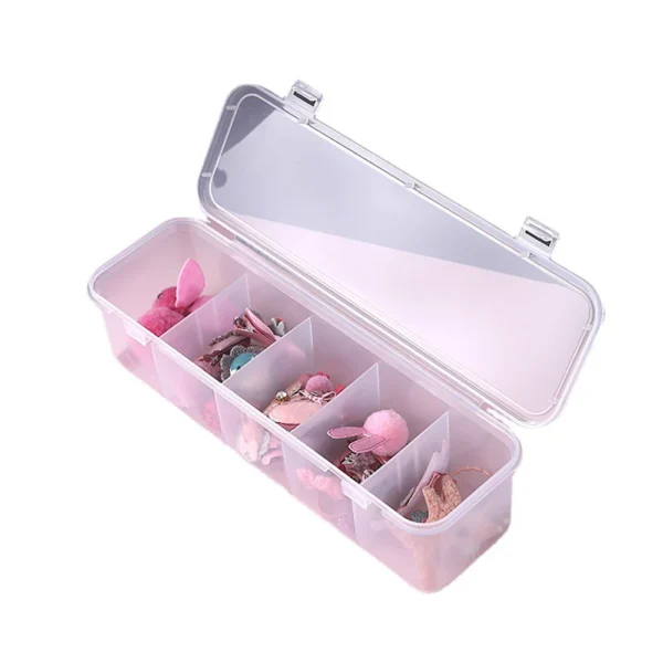 1pc Plastic Hair Accessories Jewelry Sorting Box Five Compartment Storage Box Desktop Miscellaneous Items Data Cable Storage - Image 6