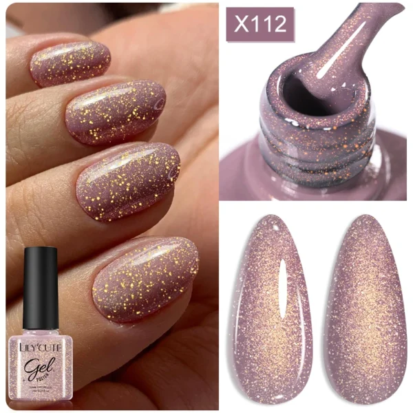 LILYCUTE 7ml Red Sparkling Glitter Gel Nail Polish Semi Permanent UV Gel Nail Supplies For Manicure Nail Art Base Top Coat Gel - Image 2
