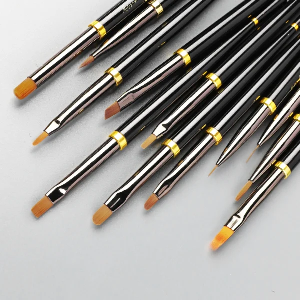 Black Nail Art Brush Gel Brush for Manicure Acrylic UV Gel Extension Pen Fish Nail Polish Painting Drawing Brush Nail Brush - Image 5