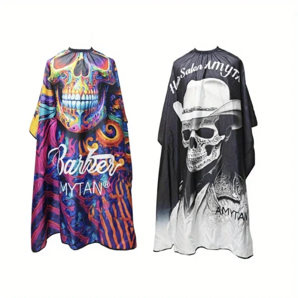 Skull Print Design – Vibrant Mexican Skull Print Salon Barber Cloth Adjustable Snap Closure Haircut Apron for Hair Styling - Image 6