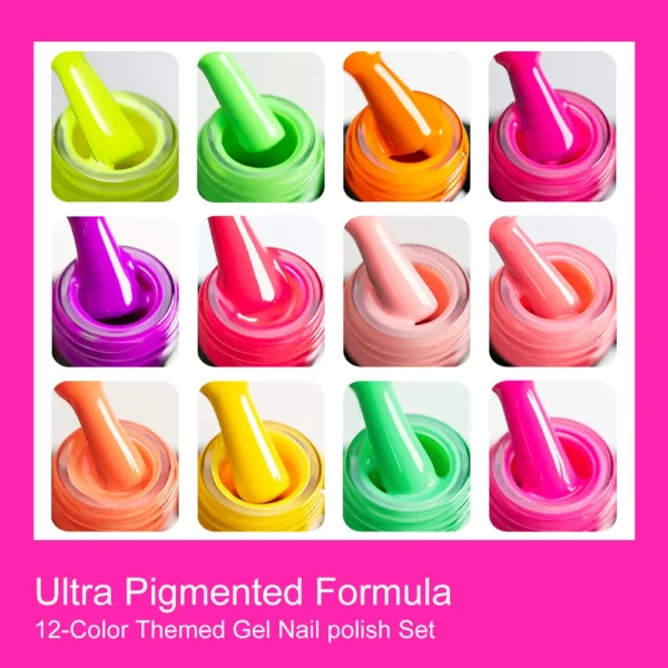 Venalisa Neon Nail Gel Polish Super Gorgeous Summer Color Nail Manicure 7.5ml Semi Permanent Soak off UV LED Nail Gel Varnish - Image 2