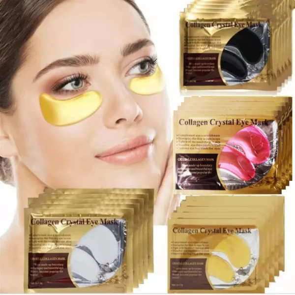 kf-S3156a28eb37d42cbaf5c6a98a57ff68fF 20Pcs=10Pairs Gold Collagen Crystal Eye Mask skincare Eye Patches Firming Moisturizing Nourishing Eye Skin Care Products - Image 1