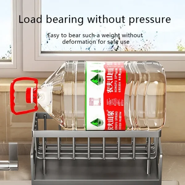 Kitchen Sponge Rack Drain Water Place Dish Soap Organize Rags Multi Functional Large Capacity Countertop and Store Items - Image 5