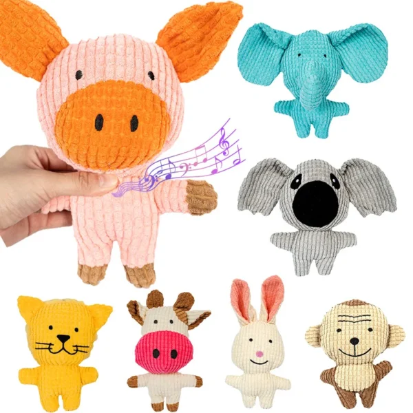 Plush Pet Dog Squeak Toys for Small Dogs Cute Pig Elephant Molar Training Decompress Interactive Dog Sound Toy Bite Resistant - Image 1