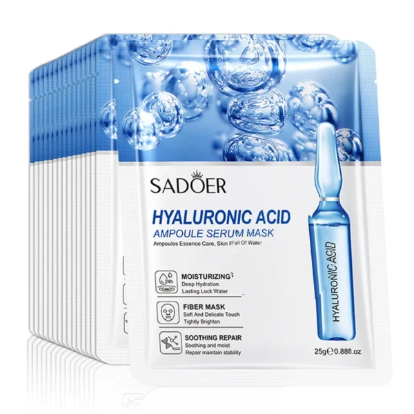 10pcs SAODER Hyaluronic Acid Facial Masks Face skincare Firming Hydrating Moisturizing Face Mask Facial Skin Care Products - Image 1