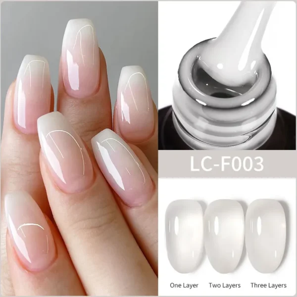 LILYCUTE 7ML Nude Jelly Gel Nail Polish Pudding Translucent Color Gel Polish Semi Permanent UV Gel Varnish For Nail Art Manicure - Image 3
