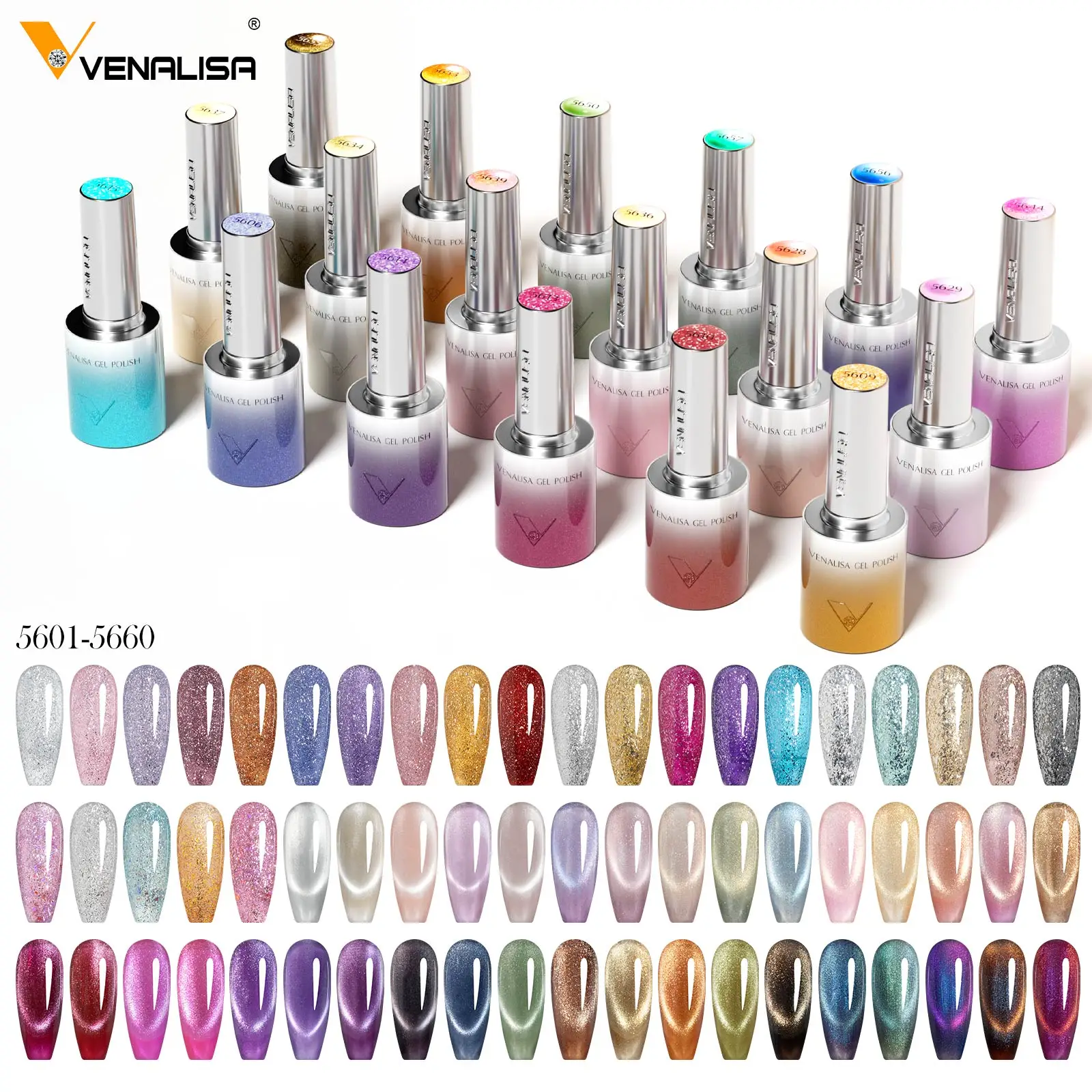 kf-S34f3cfa34c16497b8c6f695d56bee9b3w VENALISA 10ml Cat Eye Gel Nail Polish Ultra Sparkle Glitter Gel HEMA FREE TPO FREE Semi Permanent UV LED Soak Off Nail Manicure - Image 1