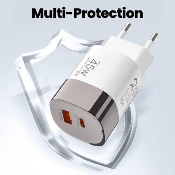 45W Fast Charging USB Type C Phone Charger PD3.0 QC3.0 Super Charge EU/UK/US Charger For Samsung Poco Xiaomi Iphone 17 16 15 - Image 5