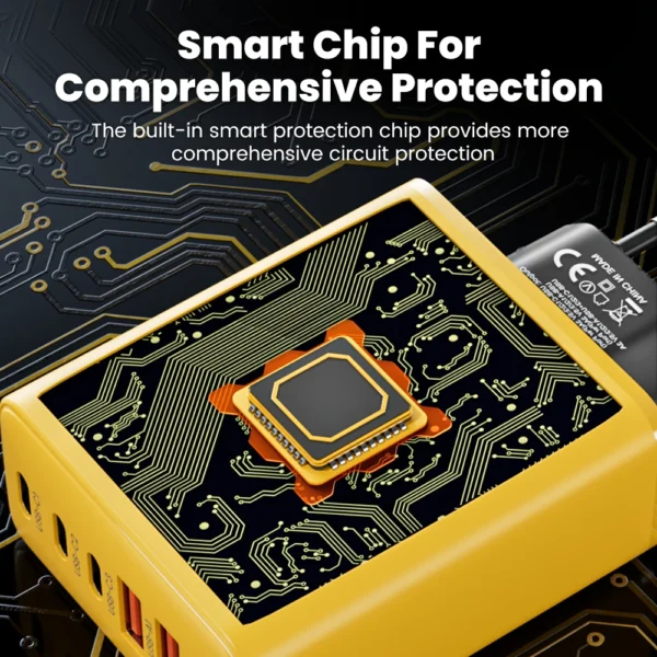 120W 6 Ports 3USB+3Type C Mobile Phone Charger Type C USB A Super Charge Adapter For Huawei Xiaomi Samsung Iphone 16 15 Devices - Image 6