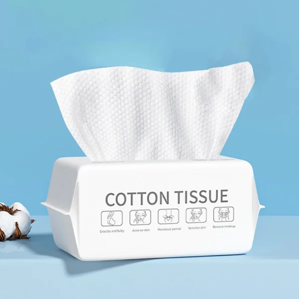 100PCS Natural Disposable Face Towel Travel Facial Cleansing Wet And Dry Makeup Remover Pearl Cotton Soft Makeup Nonwoven Towel - Image 6
