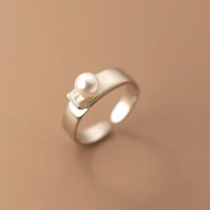Original 925 Sterling Silver Pearl Rings For Women Counple Wedding Engagement Silver Women's Vintage Ring Jewelry