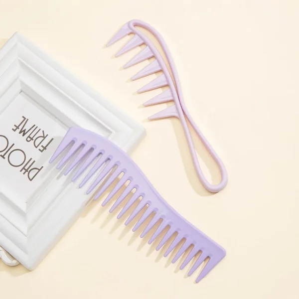 Wide Tooth Shark Plastic Curly Hair Salon Hairdressing Comb Oil Head Men's Back Hollow Comb Styling Tools Barber Accessories - Image 5