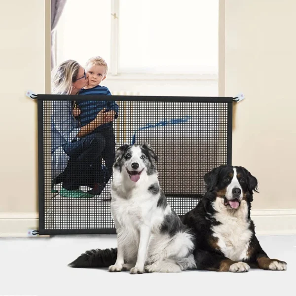 Pet Dog Barrier Fences With 4Pcs Hook Pet Isolated Network Stairs Gate New Folding Breathable Mesh Playpen For Dog Safety Fence - Image 2