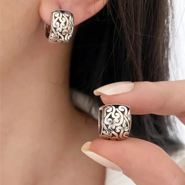 BF CLUB 925 Sterling Silver Earrings For Women Trendy Simple Retro Earring Jewelry Prevent Allergy Party Accessories - Image 3