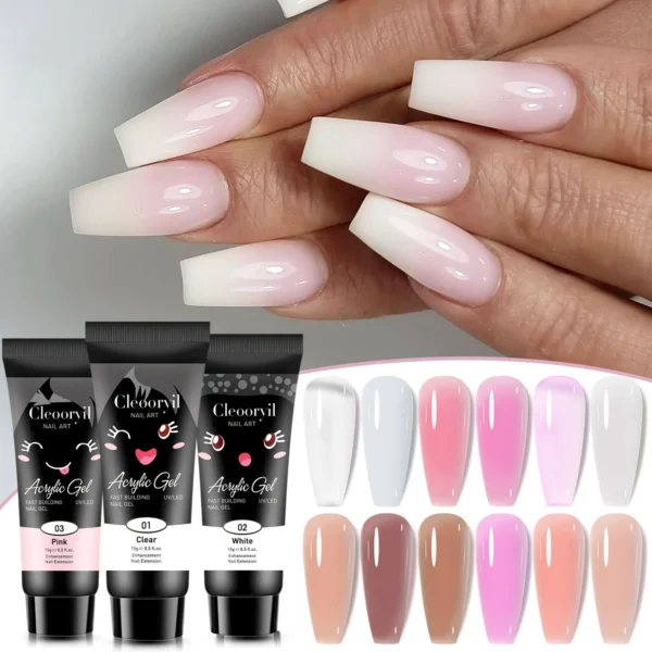 15ml/30ml Nail Extension Gel Nail Build Poly Nail Acrylic Gel UV LED Quick Extension of Crystal Model Painless Crystal Glue - Image 3