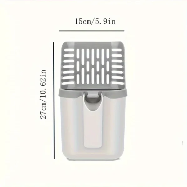 Cat Litter Scoop with Waste Bag Holder, Plastic Cat Litter Box Cleaner, Easy Use for All Cat Breeds, Pet Supplies - Image 2