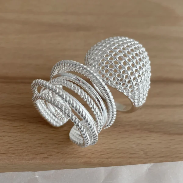 925 Sterling Silver Rings for Women Couple Minimalist Handmade Simple Interware Lines Ring Party Jewelry Gift Prevent Allergy - Image 4