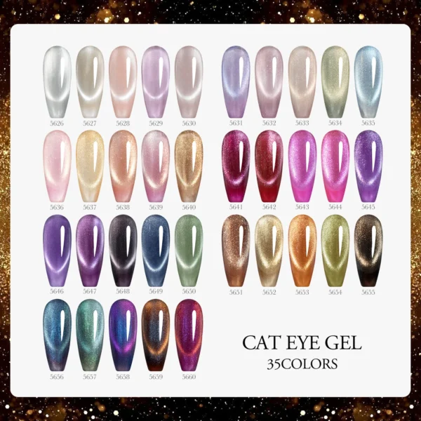 VENALISA 10ml Cat Eye Gel Nail Polish Ultra Sparkle Glitter Gel HEMA FREE TPO FREE Semi Permanent UV LED Soak Off Nail Manicure - Image 2