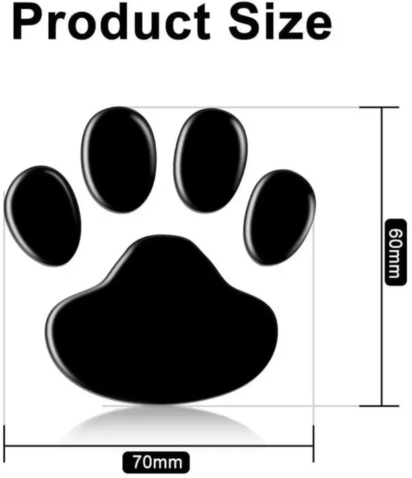 2Pcs/Set 3D Animal Dog Cat Bear Foot Prints Car Sticker Cool Design Paw Footprint Decal Car Stickers Silver Red Black Golden - Image 3