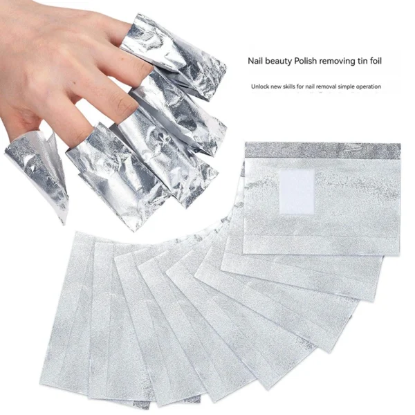 50/100pcs/set Nail Removal Aluminum Foil Paper with Cotton Pads Removal Nail Art Removal Tin Foil Tool Nail Supplies - Image 1