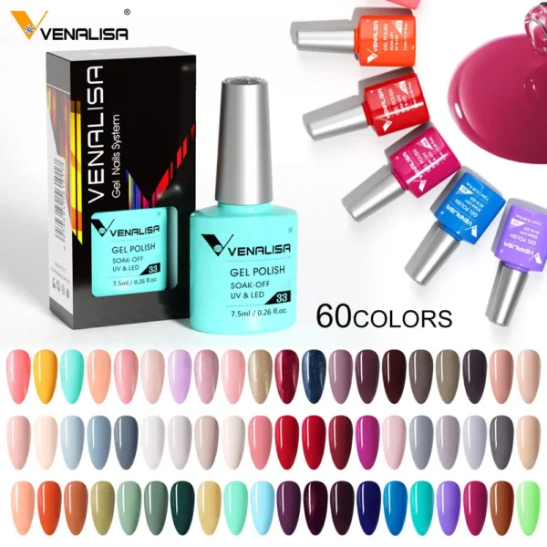 VENALISA TPO FREE Holographic Camouflage Full Color Nail Varnish Manicure Lacquer Polish LED Gel Soak Off Lacquer Glitter Effect - Image 2