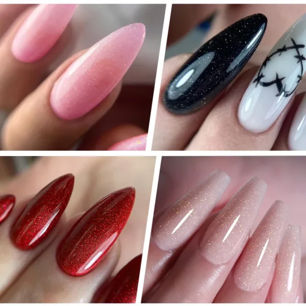 LILYCUTE Nail Extension Gel Bright Pink Semi Permanent UV Hard Gel Nails Finger Prolong White Clear Nude Gel Nail Polish - Image 4