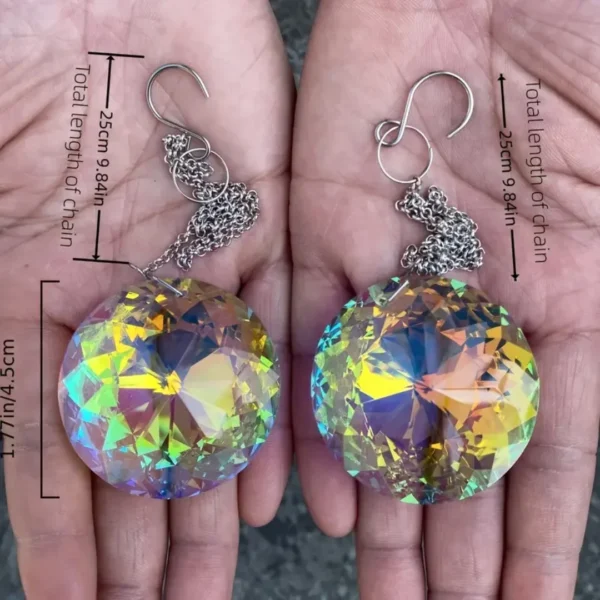 2pcs, Round Crystal Sun Catchers, Glass Prism Hanging Sun Catchers, Rainbow Maker For Window, Balcony, Kitchen, Garden Decorat - Image 3