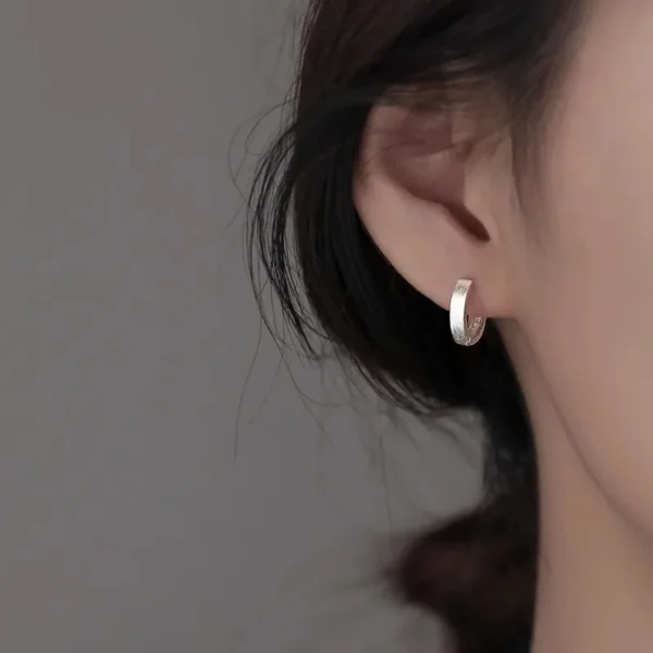 925 Sterling Silver Vintage Shinning Round Earrings For Women Trendy Earring Jewelry Prevent Allergy Party Accessories Gift - Image 2