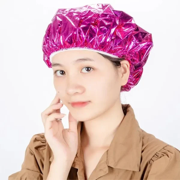 3/6pcs Rose Shower Cap Heat Insulation Aluminum Foil Insulation Hat Elastic Bathing Cap for Women Hair Perm Tool Barber Shop - Image 2