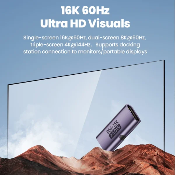 240W PD USB C Female to Female Adapter 40Gbps High-Speed 8K 60Hz Video for Thunderbolt 4/3 MacBook Pro Air iPad USB-C HUB - Image 3
